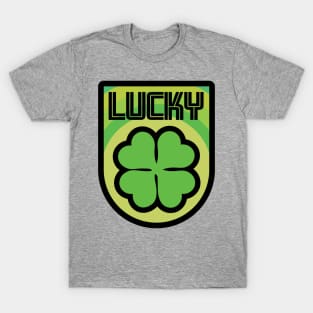 lucky irish St Patricks day celebration shamrock badge T-Shirt